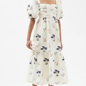 Self Portrait Floral Taffeta Puff Sleeve Dress NWT